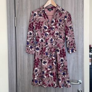 Lulus long sleeve floral mini dress